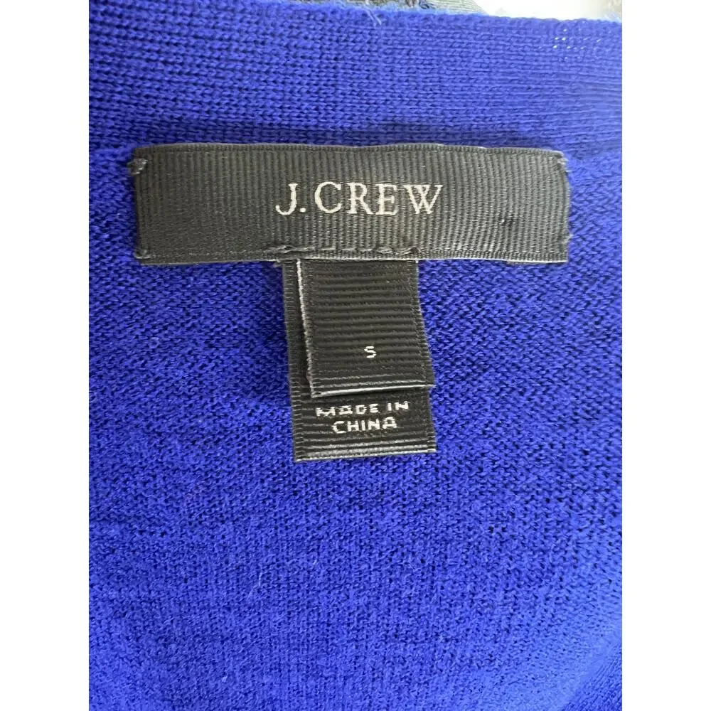 J. Crew Royal Blue Button Down Classic Merino Wool Long Cardigan Sweater Sz S